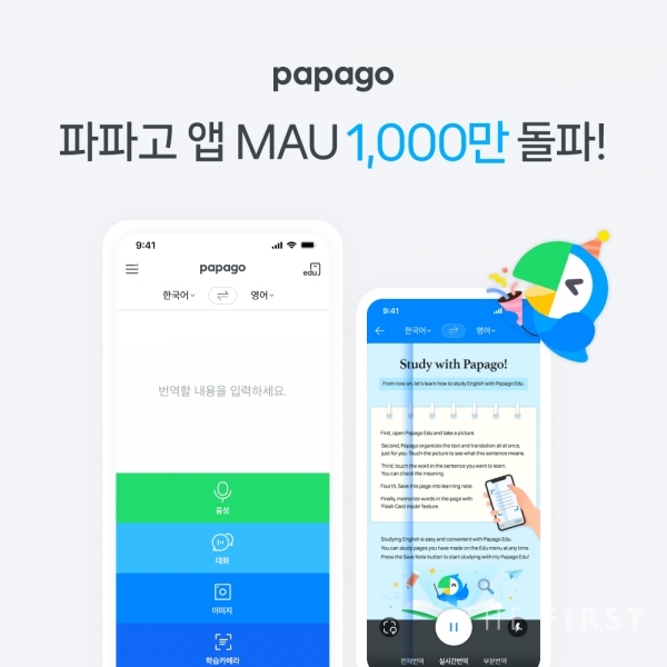 파파고, 앱 MAU 1천만 돌파… “정확하고 활용성 높은 서비스가 특징”