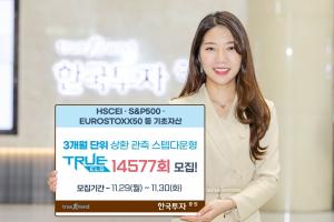 한국투자증권, 온라인 전용 스텝다운형 ‘TRUE ELS 14577회’ 모집